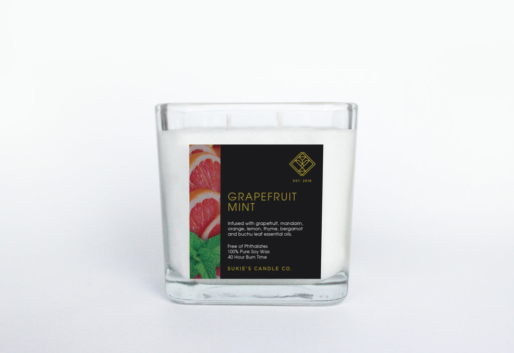 Grapefruit Mint 100% Pure Soy Double Wick Candle
