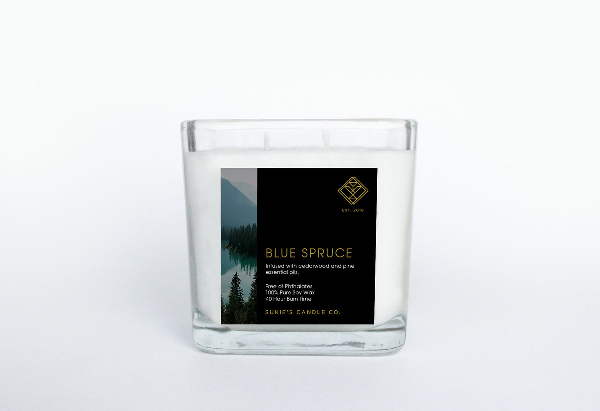 Blue Spruce 100% Pure Soy Double Wick Candle