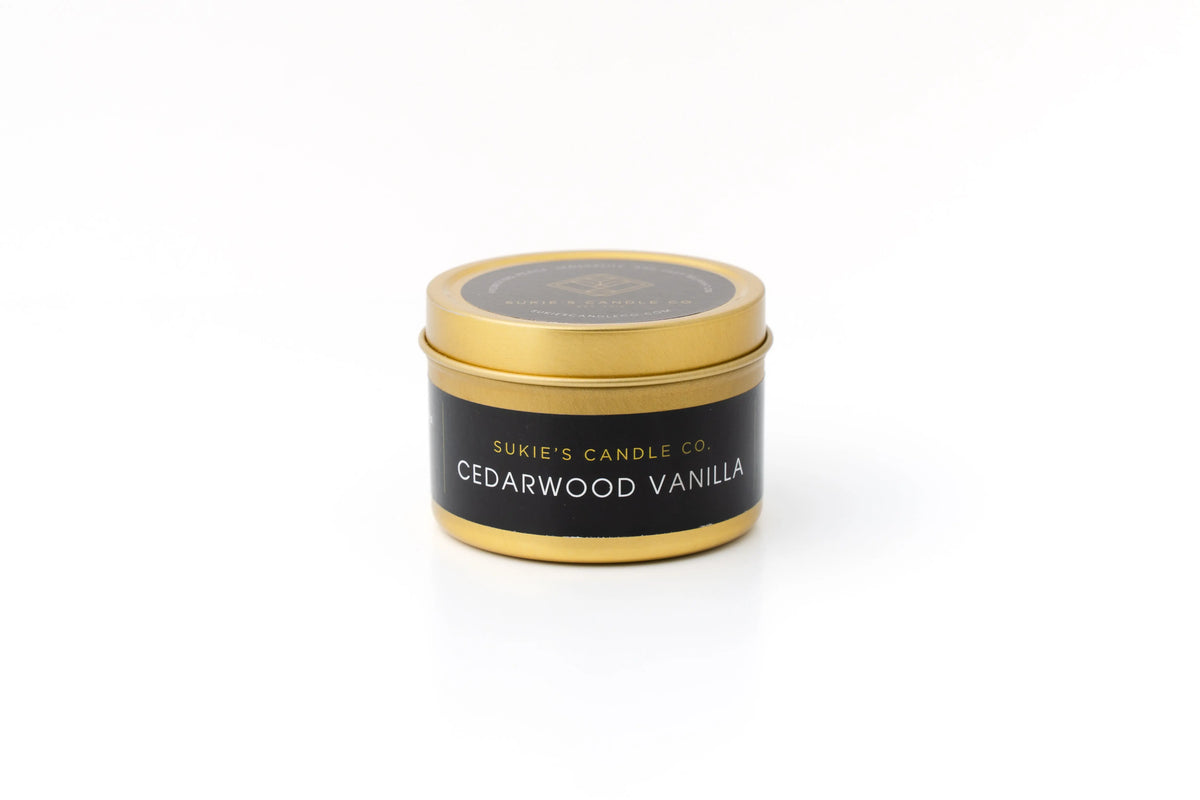 Cedarwood Vanilla 100% Pure Soy Travel Size Candle Sukie's Candle Co.