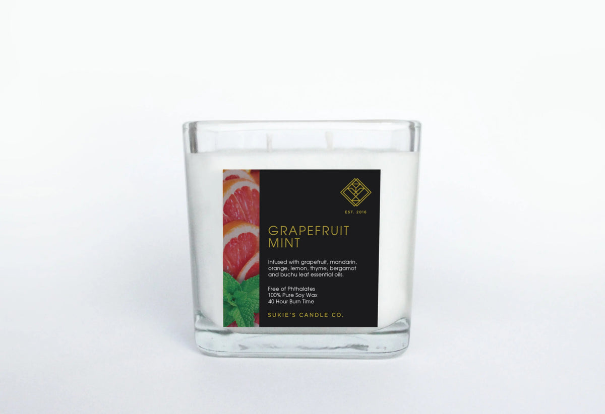 Grapefruit Mint 100% Pure Soy Double Wick Candle