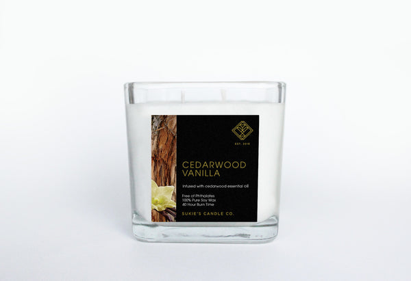 Cedarwood Vanilla 100% Pure Soy Double Wick Candle