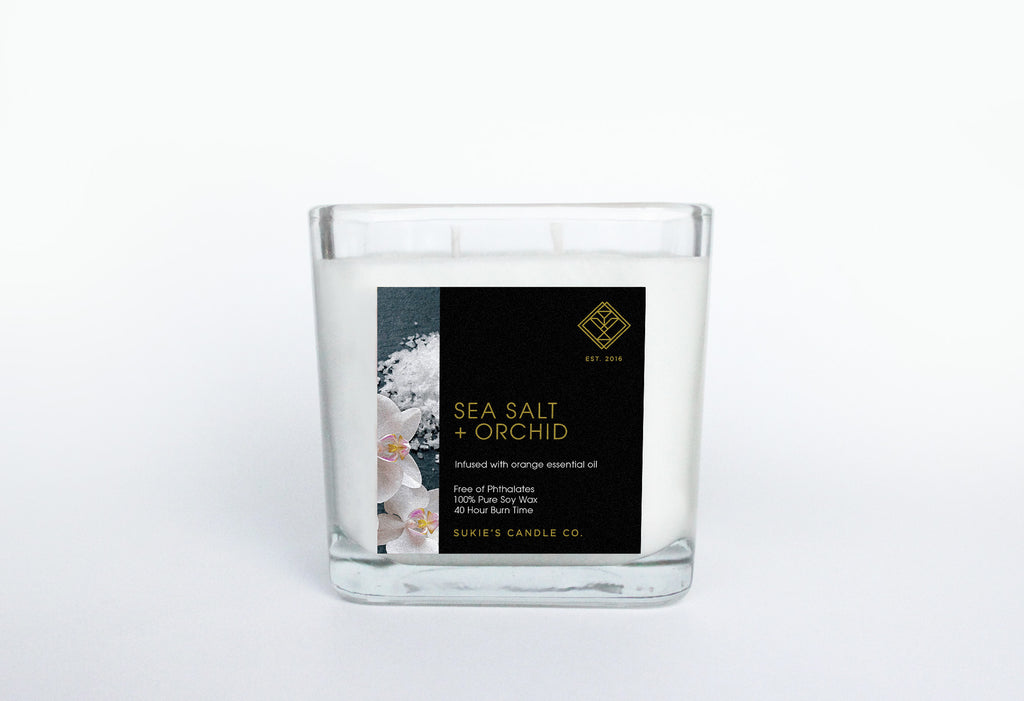 Sea Salt + Orchid 100% Pure Soy Double Wick Candle